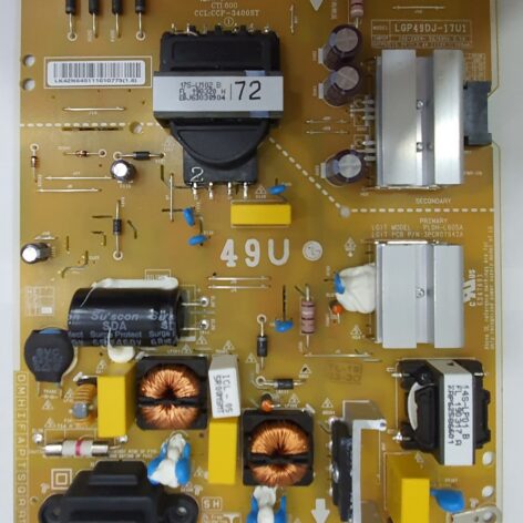 ALIMENTATORE TV LG 49UK6300-49UM7390 EAX67189201(1.6) LGP49DJ-17U1